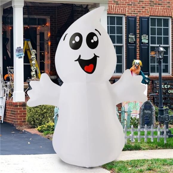 5 FT Halloween Inflatable Ghost Outdoor Decoration with Magic Light, Blow Up - Picture 5 of 7
